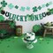 St. Patrick's Day Wired Ribbon, 2.5" 10 Yards Shamrock Organza Decorative Ribbons Green Glitter Lucky Clover Wired Edge Wrapping Ribbon for Home Decor Gift Wrapping Wreath Wedding DIY Craft